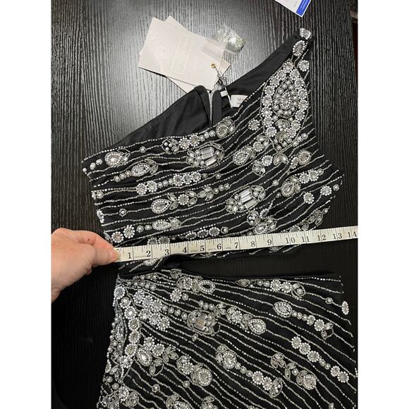 NWT Stunning Mac Duggal Beaded One Shoulder Open Waist Formal/Cocktail Gown - Picture 6 of 10